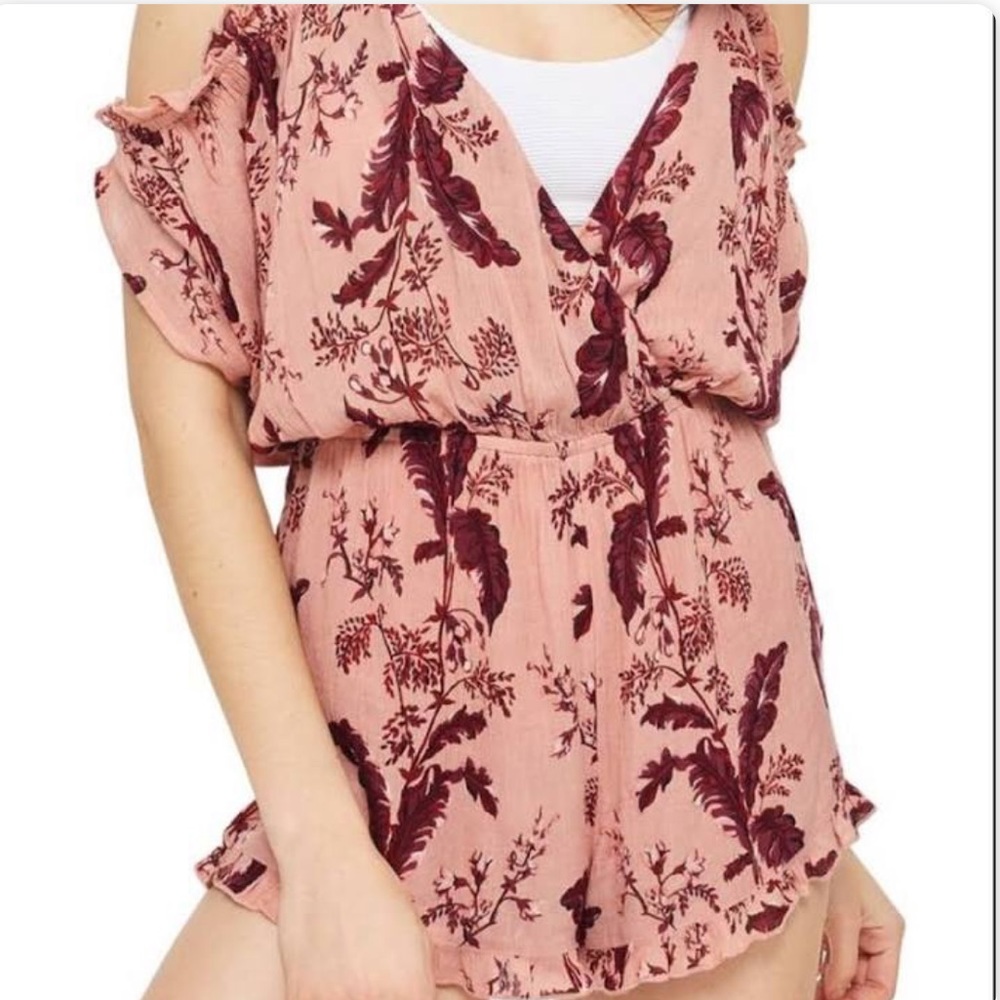 Topshop Off The Shoulder Boho Chic Floral Romper